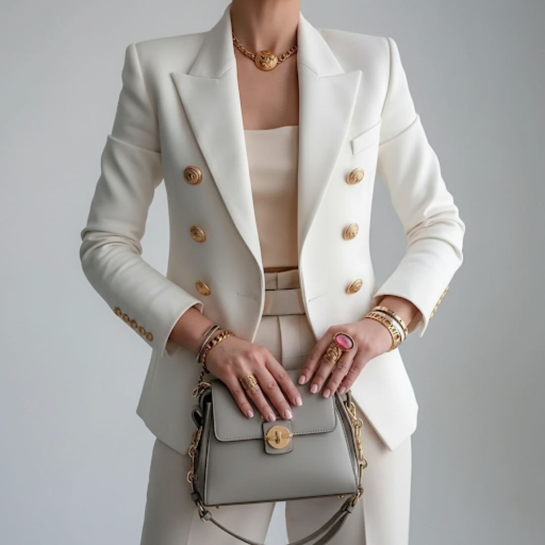 Blazer cruzado entallado para mujer