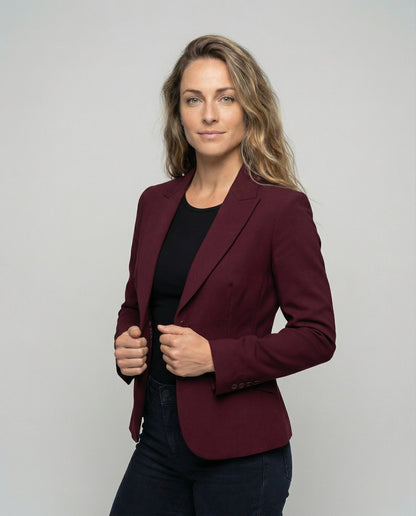 Blazer ejecutiva entallada de mujer con péplum