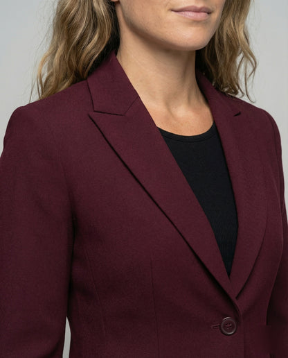 Blazer ejecutiva entallada de mujer con péplum