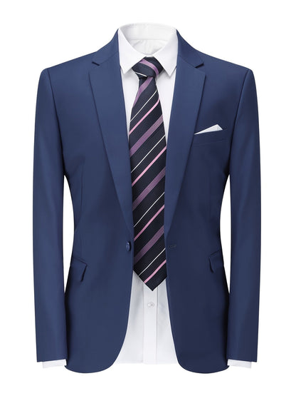 Blazer para hombre transpirable de corte entallado en tejido premium para oficina