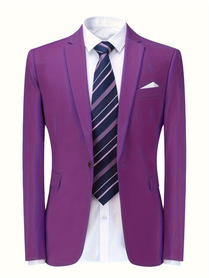 Blazer para hombre transpirable de corte entallado en tejido premium para oficina