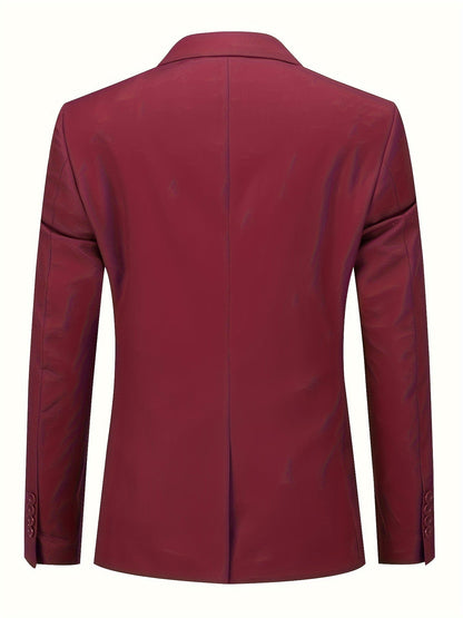 Blazer para hombre transpirable de corte entallado en tejido premium para oficina