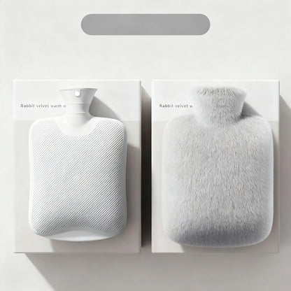 Bolsa de agua caliente con funda de felpa opcional, 500–2000 ml