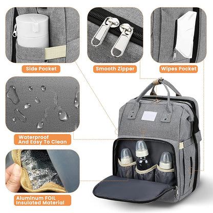 Bolsa de Pañales para Bebé 2 en 1 con Cambiador Plegable
