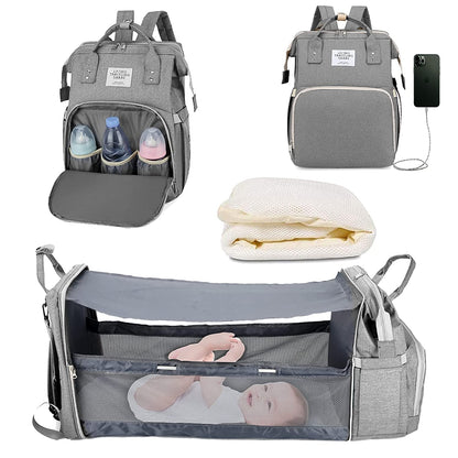 Bolsa de Pañales para Bebé 2 en 1 con Cambiador Plegable