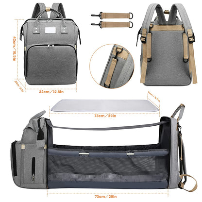 Bolsa de Pañales para Bebé 2 en 1 con Cambiador Plegable