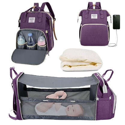 Bolsa de Pañales para Bebé 2 en 1 con Cambiador Plegable