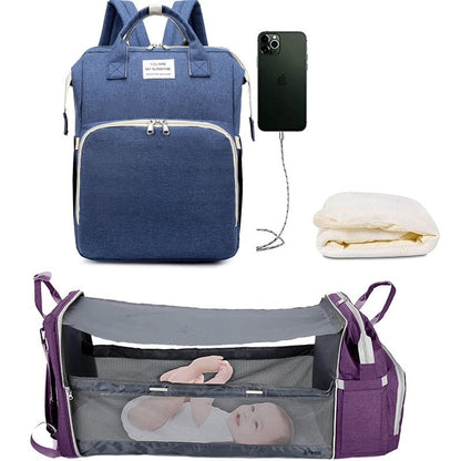 Bolsa de Pañales para Bebé 2 en 1 con Cambiador Plegable