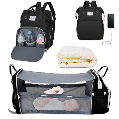 Bolsa de Pañales para Bebé 2 en 1 con Cambiador Plegable