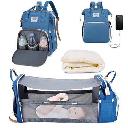 Bolsa de Pañales para Bebé 2 en 1 con Cambiador Plegable