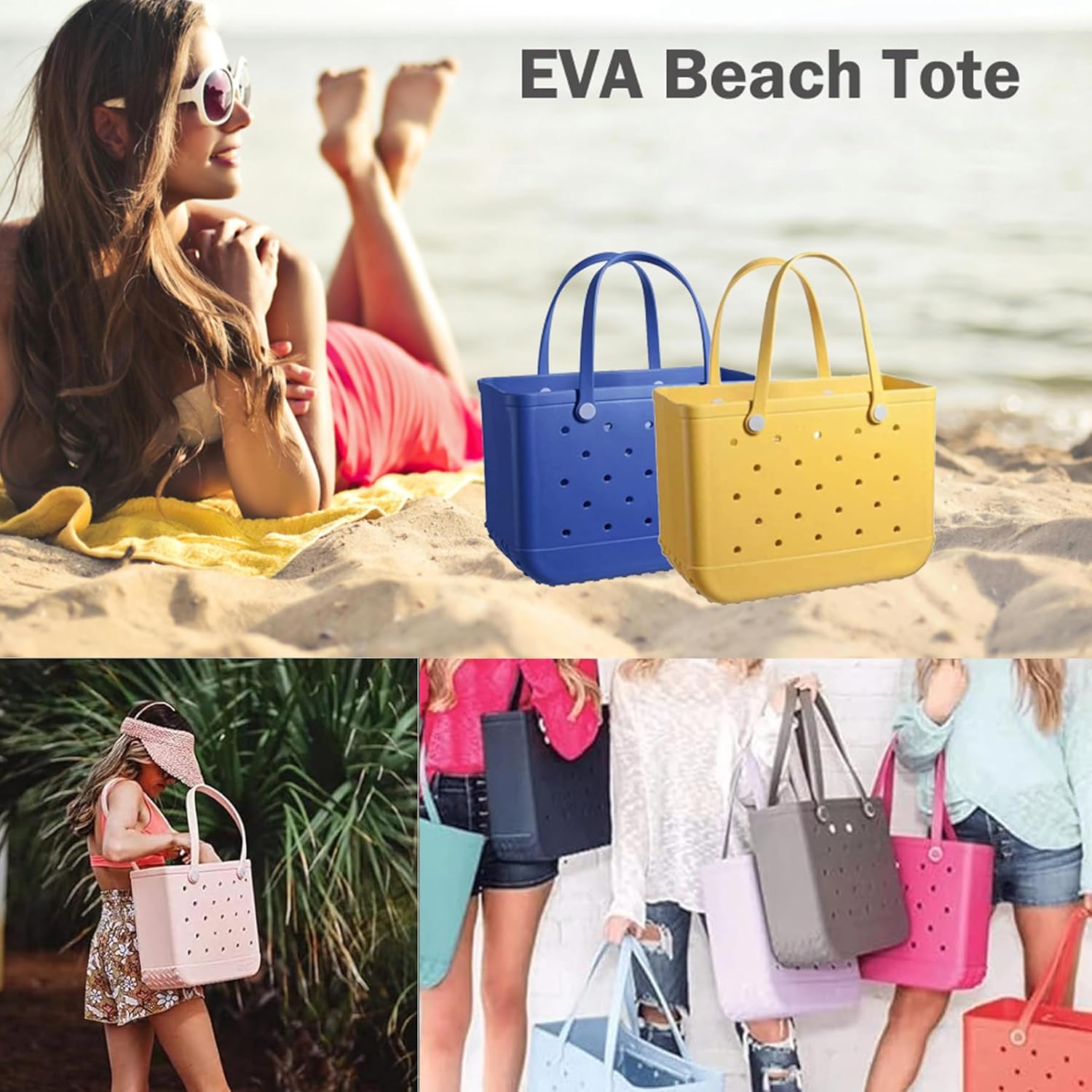 Bolsa de Playa EVA Lavable con Agujeros de Ventilación
