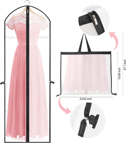 Bolsa de Prenda Extra-Larga para Vestidos y Tocados – 71" (180.34 cm) Fundas Protectores con Asas