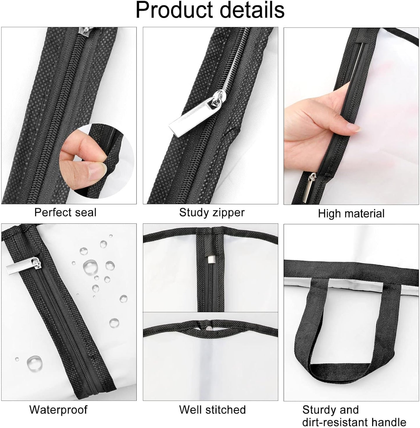 Bolsa de Prenda Extra-Larga para Vestidos y Tocados – 71" (180.34 cm) Fundas Protectores con Asas