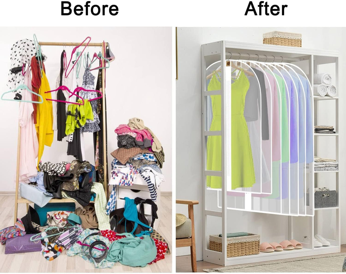 Bolsa de Prenda Extra-Larga para Vestidos y Tocados – 71" (180.34 cm) Fundas Protectores con Asas