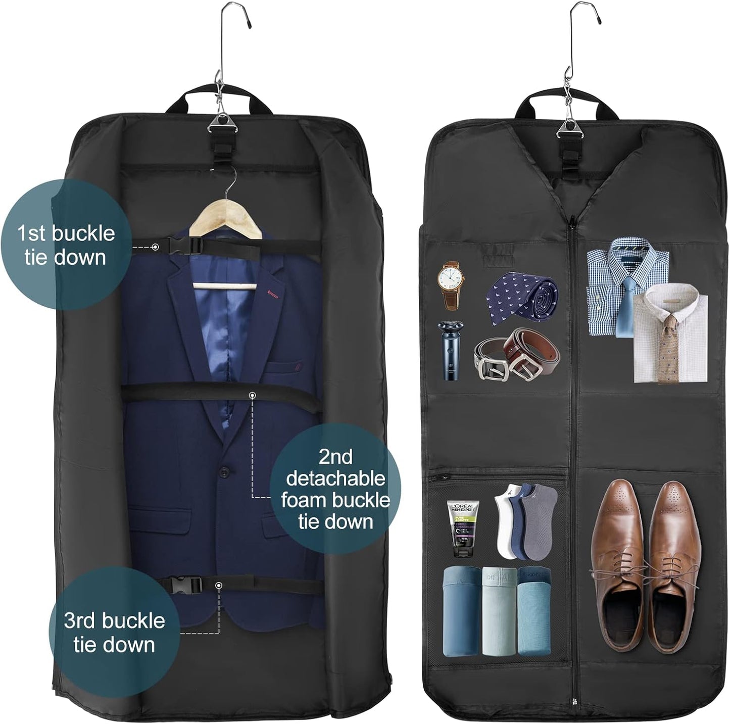 Bolsa de Ropa de Viaje Impermeable Plegable – Organizador de Trajes de Mano con Correa