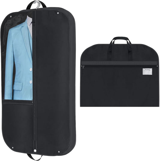 Bolsa de Ropa Oxford Impermeable – Funda para Traje con Fuelle y Bolsillos (Paquete de 2)