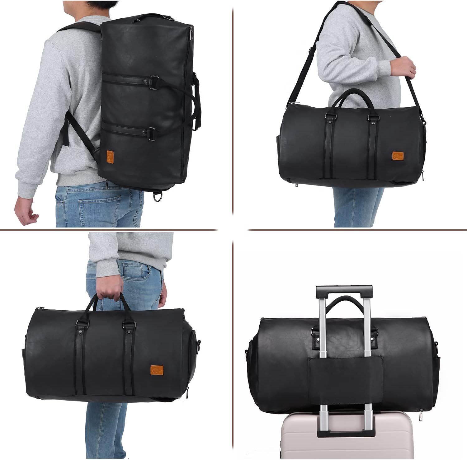 Bolsa de Viaje Convertible de Cuero PU – Maleta de Fin de Semana