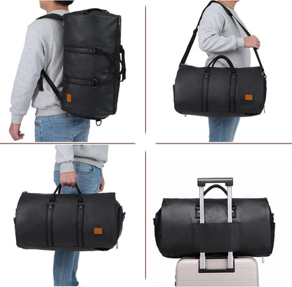 Bolsa de Viaje Convertible de Cuero PU – Maleta de Fin de Semana