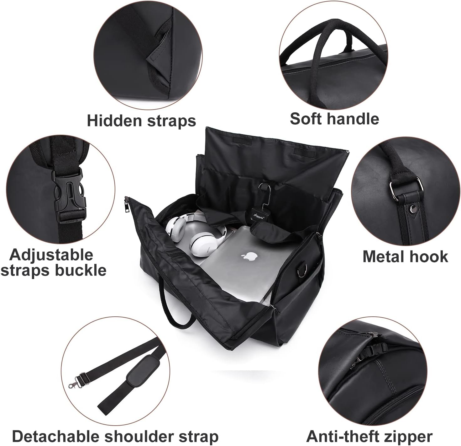 Bolsa de Viaje Convertible de Cuero PU – Maleta de Fin de Semana