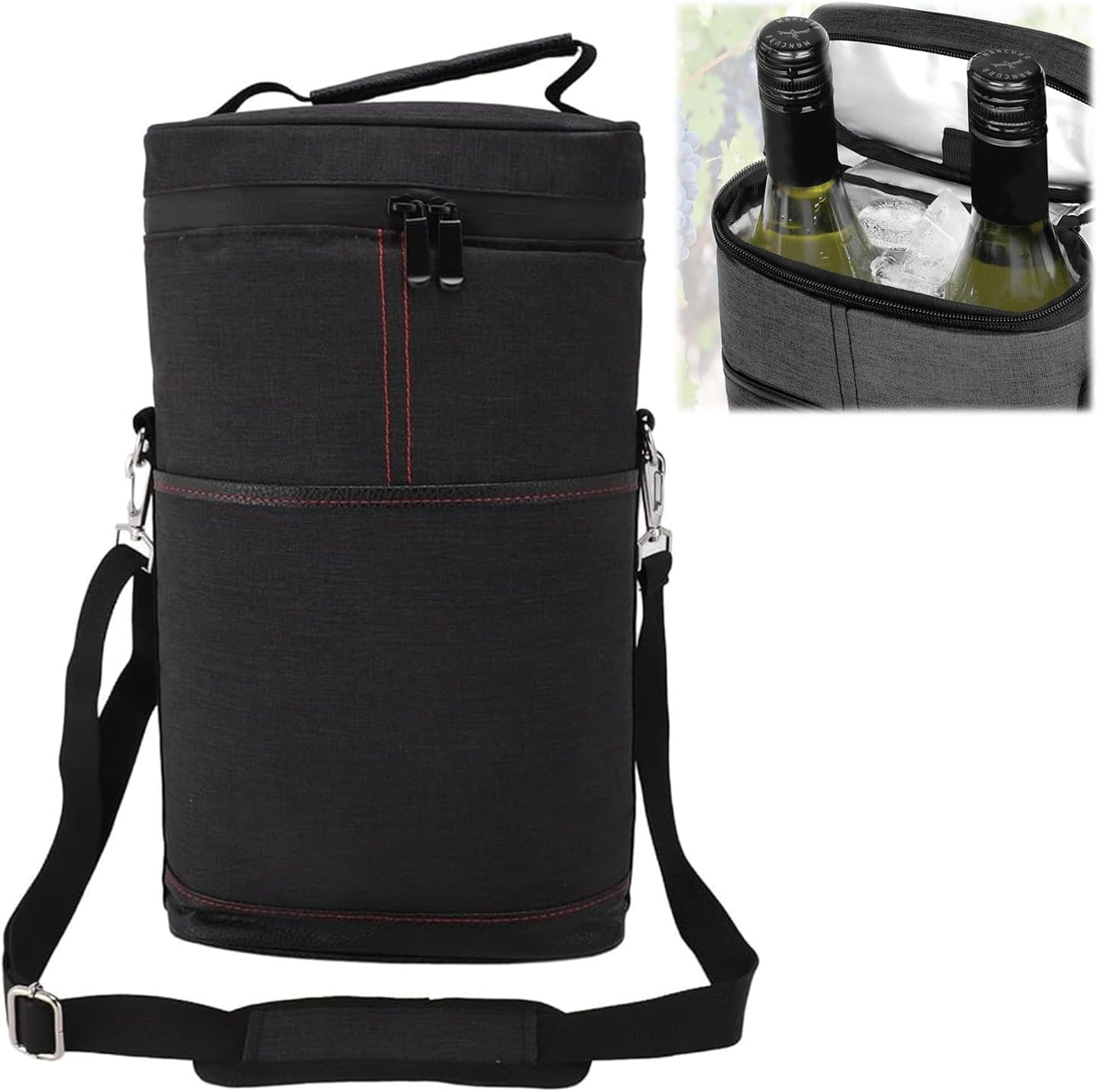 Bolsa Térmica Aislante para 2 Botellas de Vino con Correa Ajustable