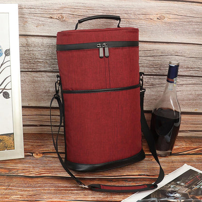 Bolsa Térmica Aislante para 2 Botellas de Vino con Correa Ajustable