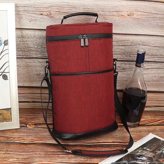 Bolsa Térmica Aislante para 2 Botellas de Vino con Correa Ajustable