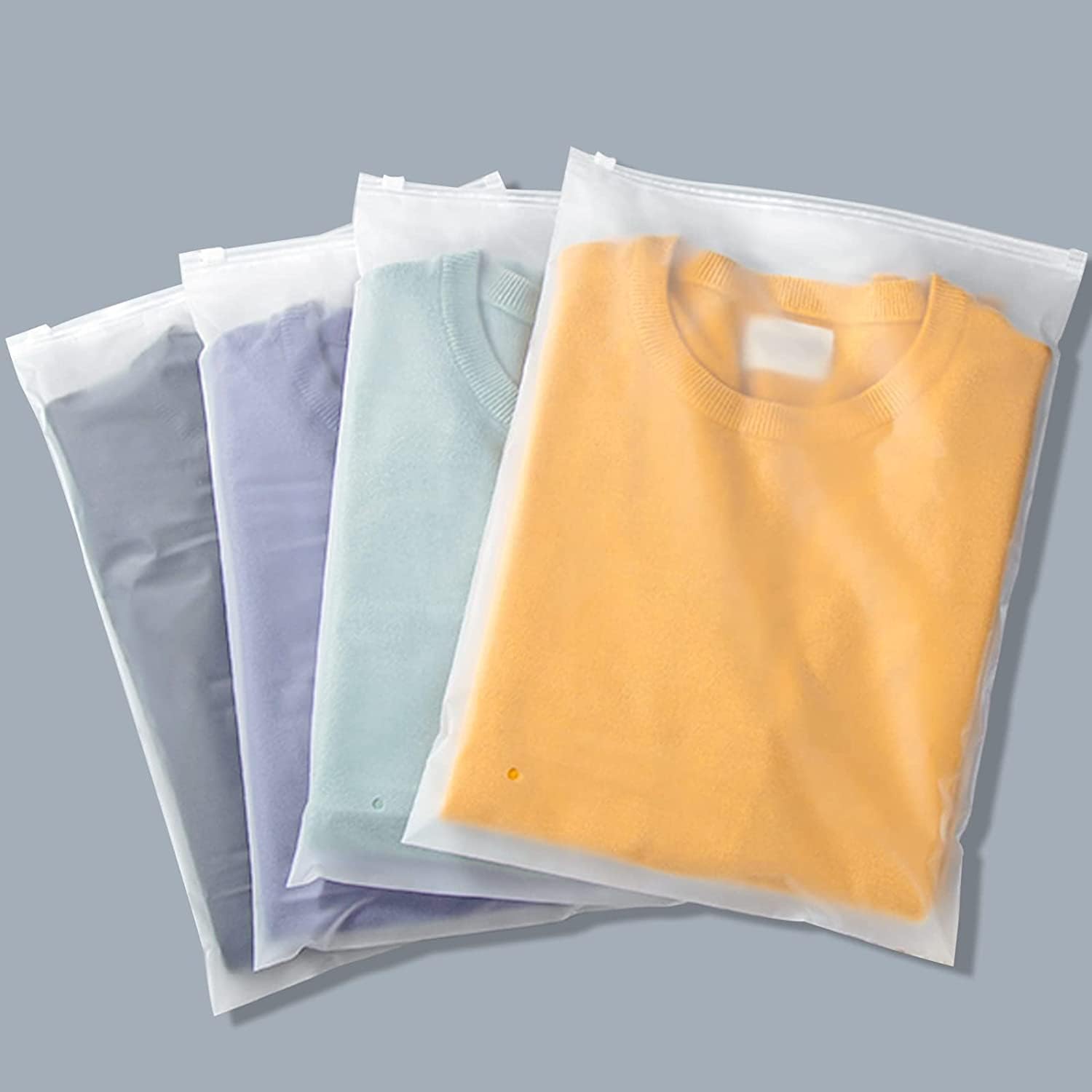 Bolsas de Almacenamiento con Cierre Frosted Multiusos – Paquete de 20 Fundas de Plástico para Ropa (Compra 2 Juegos, Llévate 1 GRATIS)