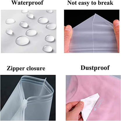 Bolsas de Almacenamiento con Cierre Frosted Multiusos – Paquete de 20 Fundas de Plástico para Ropa (Compra 2 Juegos, Llévate 1 GRATIS)