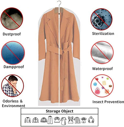Bolsas de Almacenamiento de Ropa Transparentes de PEVA – Paquete de 12 Protectores de Ropa a Prueba de Polvo