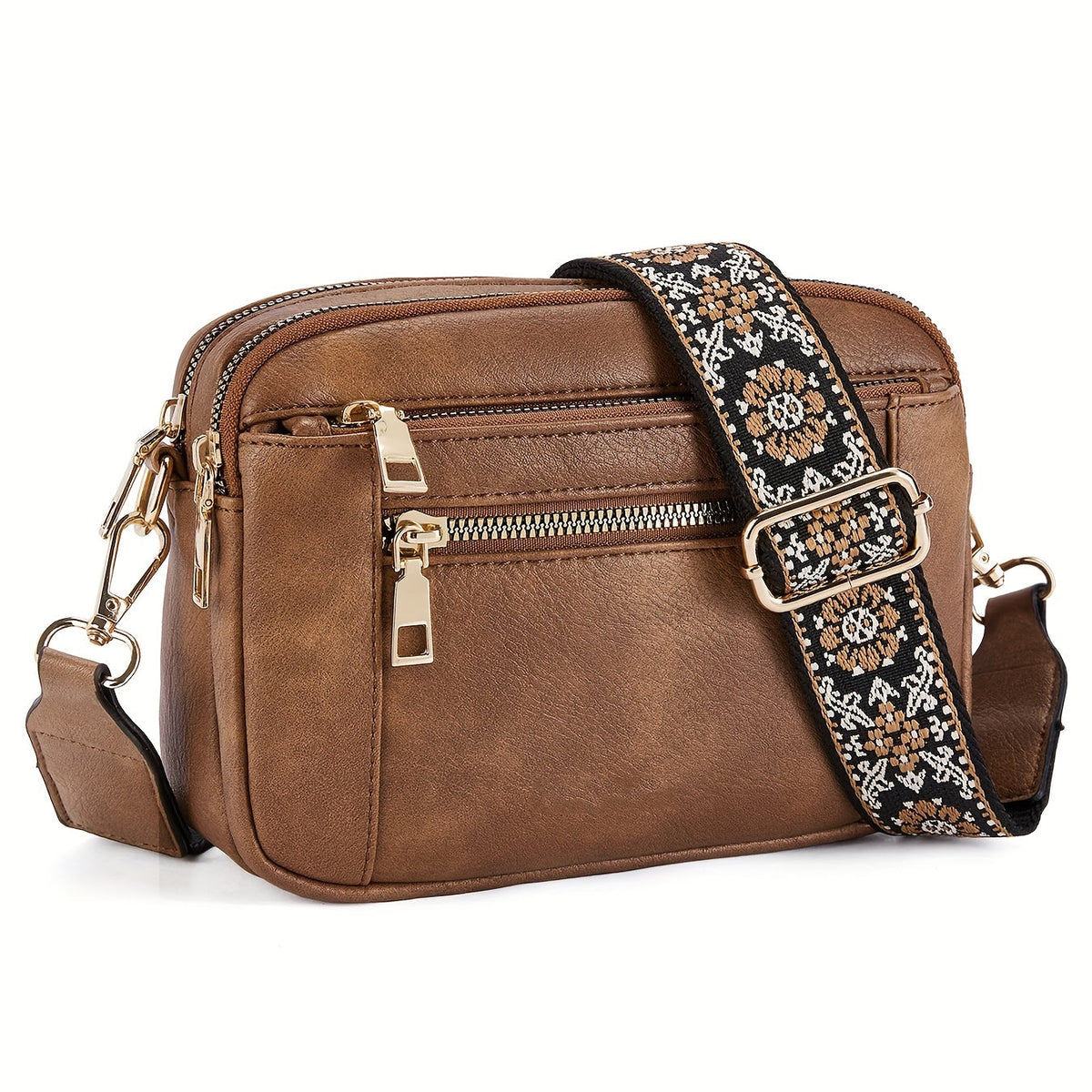 Bolso bandolera boho-chic de piel vegana para mujer