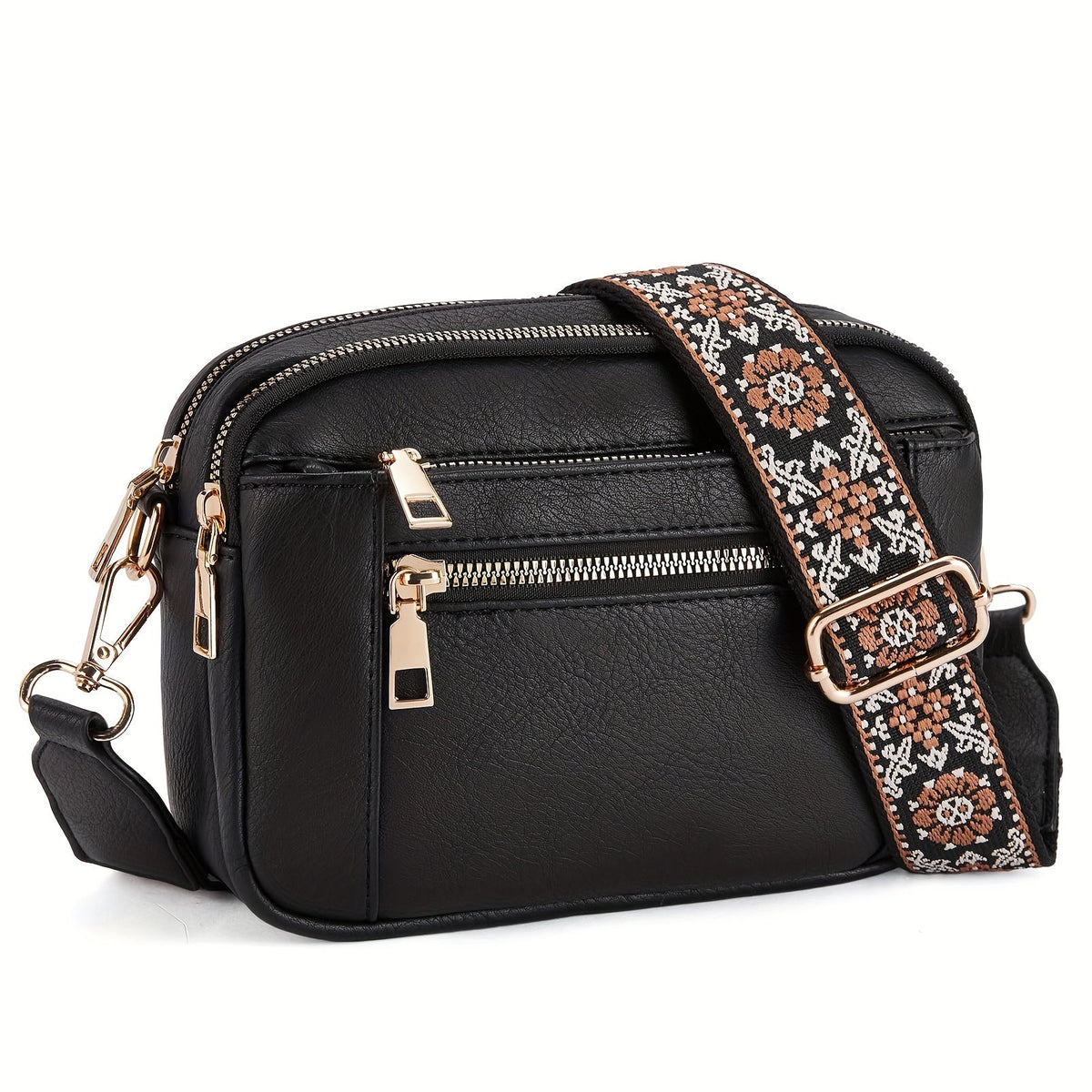 Bolso bandolera boho-chic de piel vegana para mujer