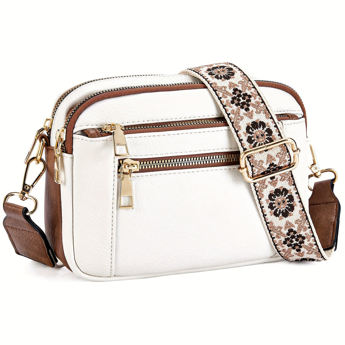 Bolso bandolera boho-chic de piel vegana para mujer
