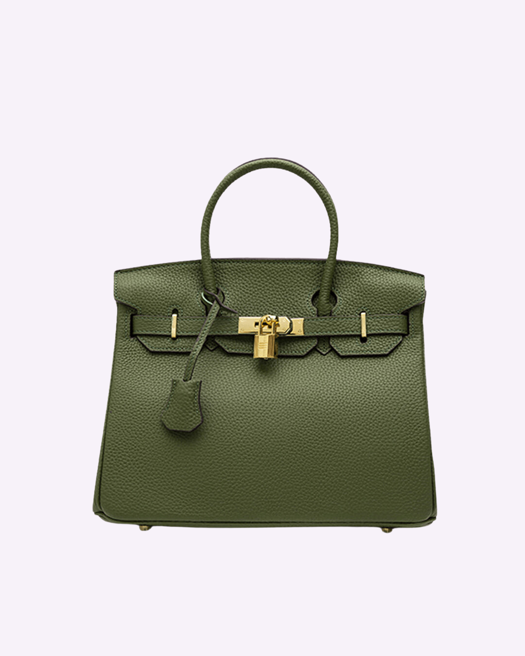 Bolso de Cuero con Herrajes de Cierre Dorado