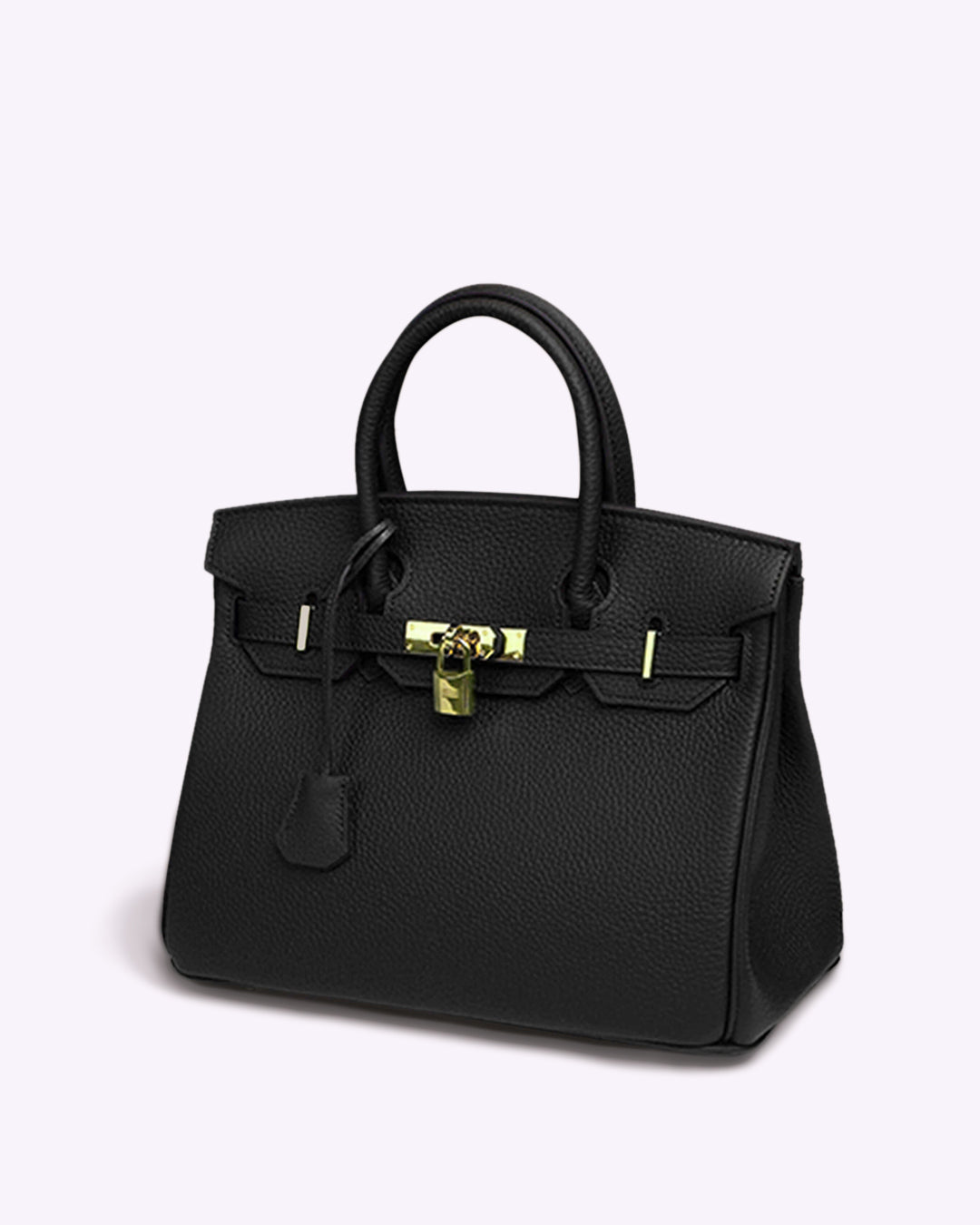 Bolso de Cuero con Herrajes de Cierre Dorado