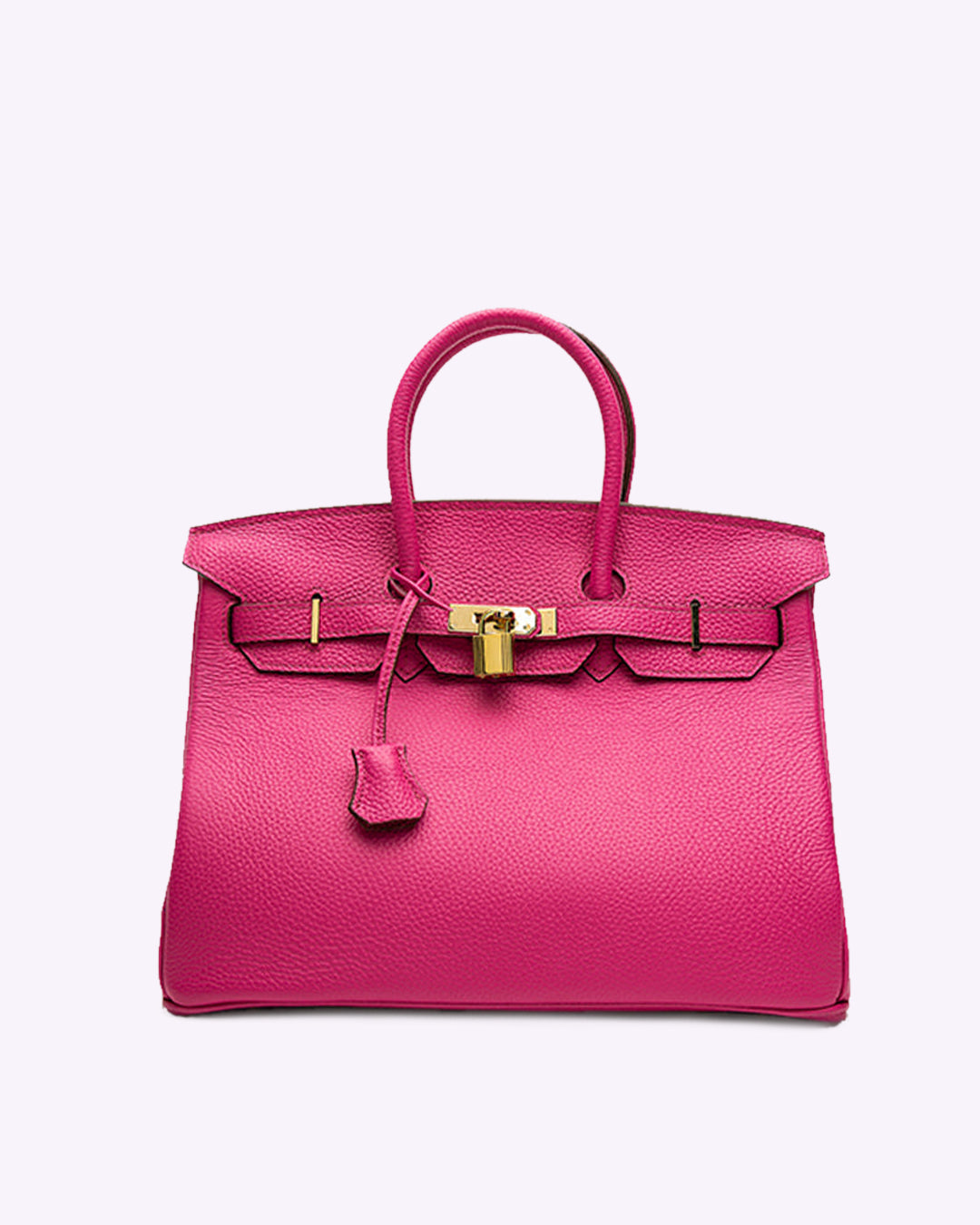 Bolso de Cuero con Herrajes de Cierre Dorado
