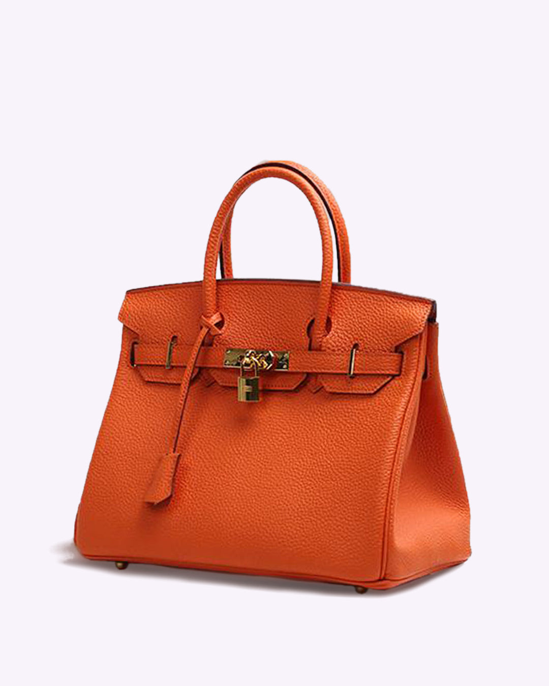 Bolso de Cuero con Herrajes de Cierre Dorado