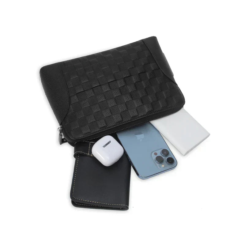 Bolso de Cuero para Hombre con Cerradura de Huella Dactilar – Clutch y Cartera Antirrobo