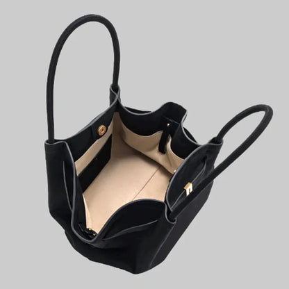 Bolso de Hombro de Lujo para Mujeres - Gran Capacidad, Diseño Elegante, Ante Sintético Negro