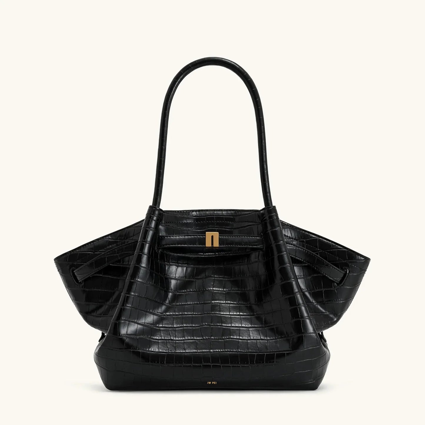 Bolso de Hombro de Lujo para Mujeres - Gran Capacidad, Diseño Elegante, Ante Sintético Negro
