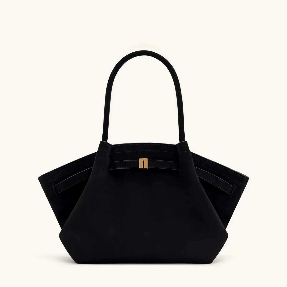Bolso de Hombro de Lujo para Mujeres - Gran Capacidad, Diseño Elegante, Ante Sintético Negro