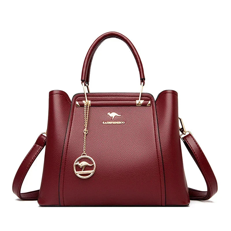 Bolso de mano grande de piel para mujer