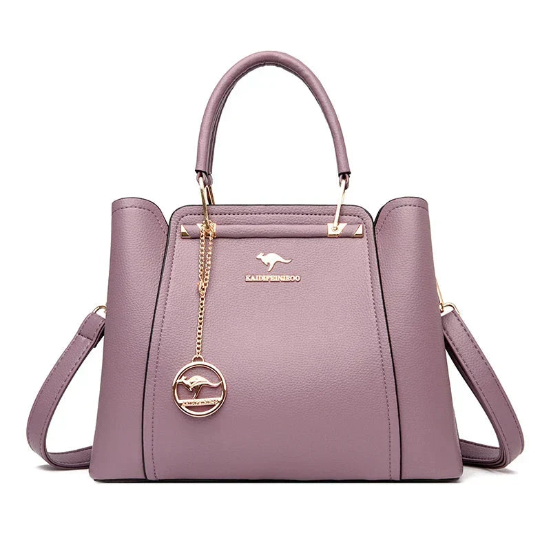 Bolso de mano grande de piel para mujer