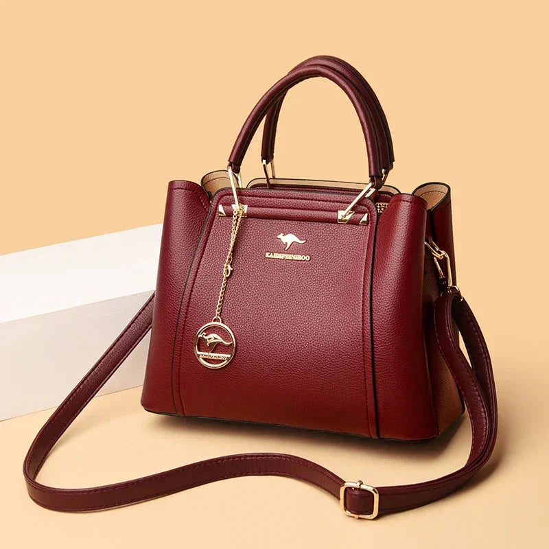 Bolso de mano grande de piel para mujer