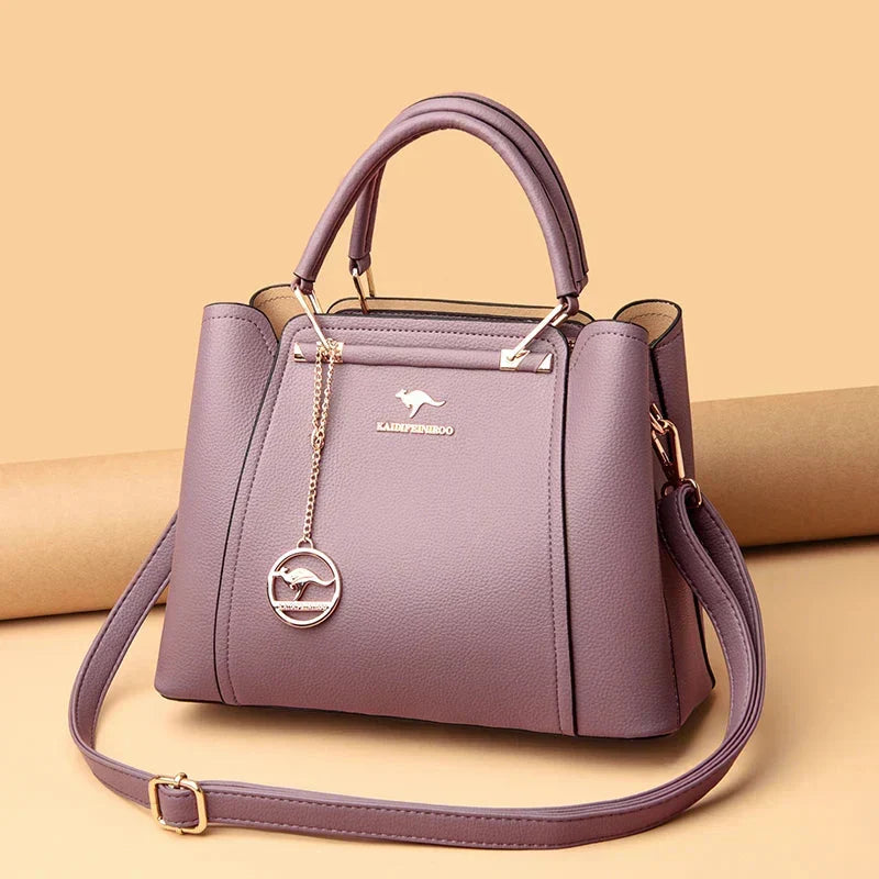 Bolso de mano grande de piel para mujer