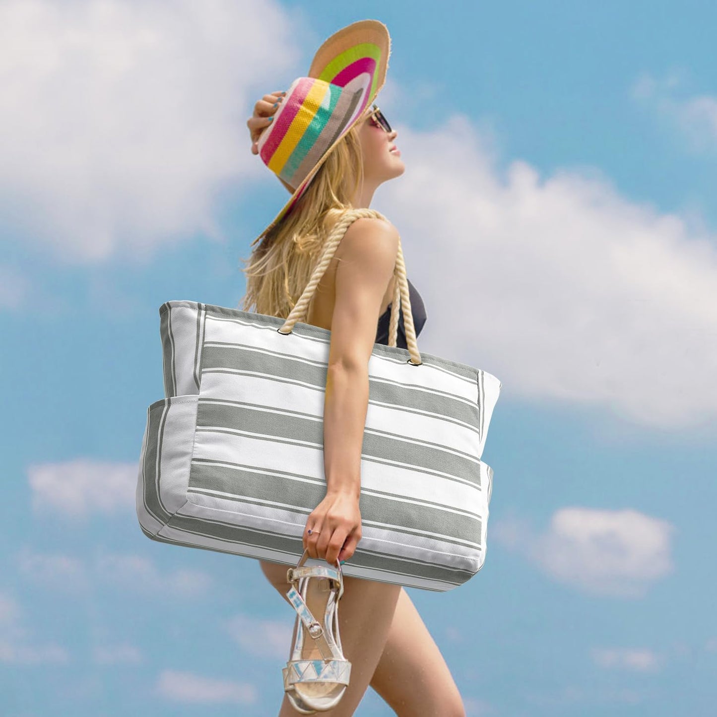 Bolso de Playa Sobredimensionado Impermeable y a Prueba de Arena – SandAway