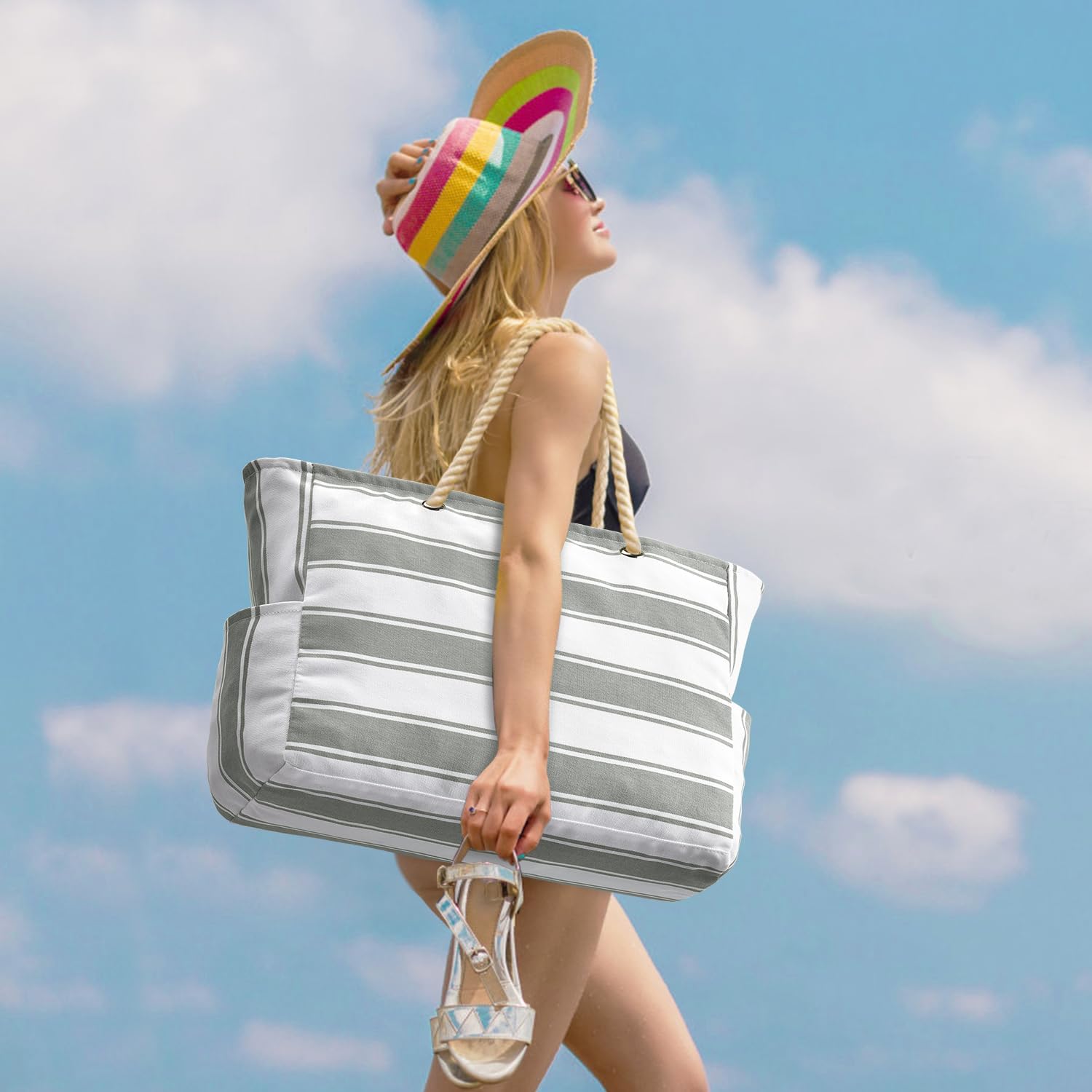 Bolso de Playa Sobredimensionado Impermeable y a Prueba de Arena – SandAway