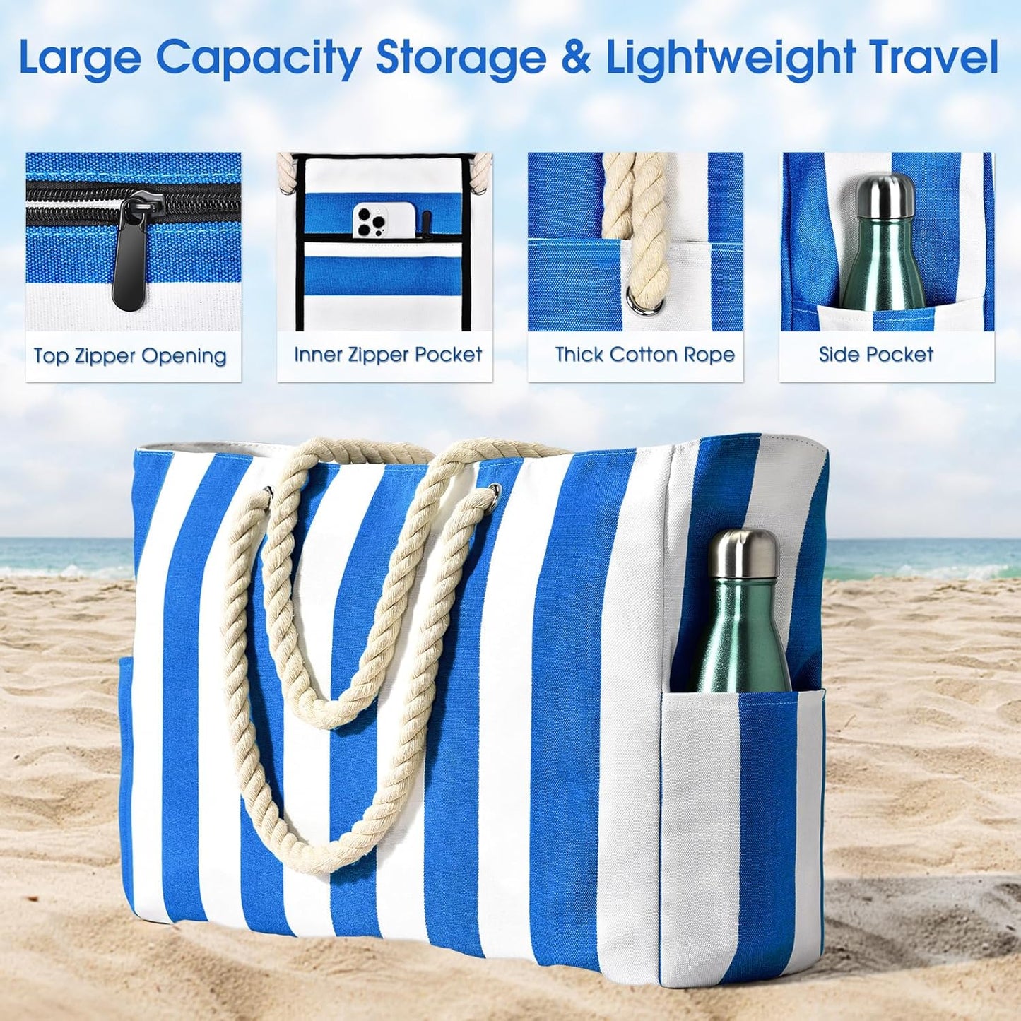 Bolso de Playa Sobredimensionado Impermeable y a Prueba de Arena – SandAway
