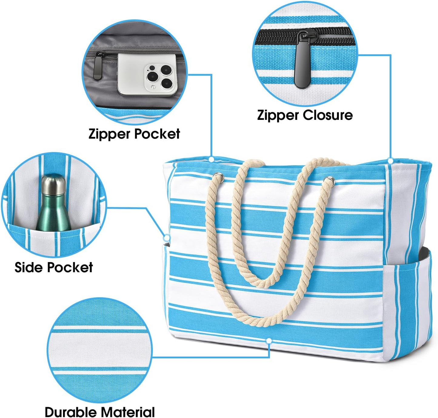 Bolso de Playa Sobredimensionado Impermeable y a Prueba de Arena – SandAway
