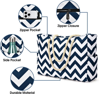 Bolso Grande Impermeable con Almacenamiento con Cremallera para Trabajo y Ocio