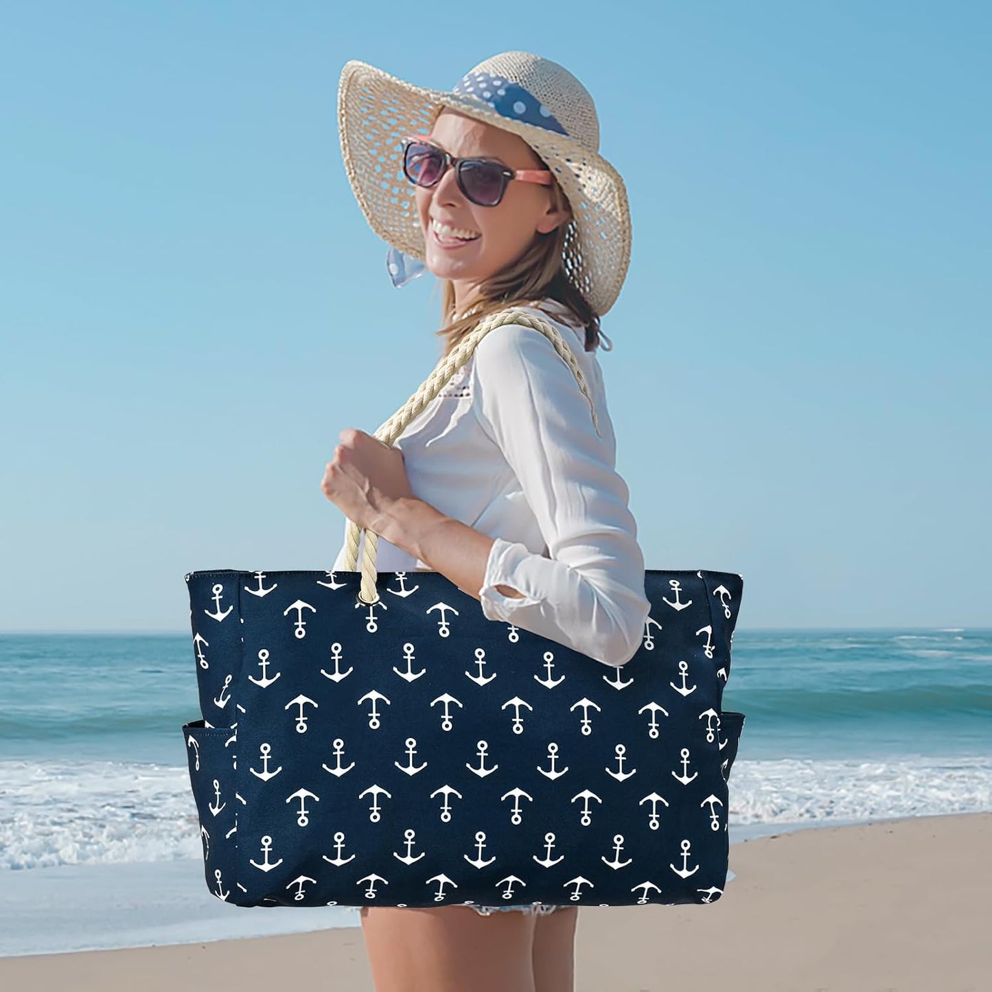 Bolso Grande Impermeable con Almacenamiento con Cremallera para Trabajo y Ocio